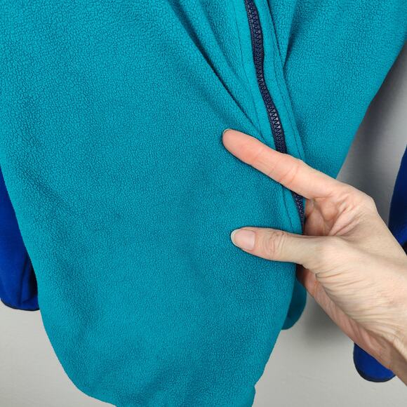 Patagonia Micro D Snap-T Jacket Kids XL 14 Blue Teal Full Zip Fleece Hooded - Picture 4 of 10